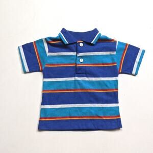 Vintage Toddletime Polo Shirt Baby Boys Size 12m Blue Stripe